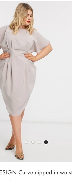 ASOS DESIGN Curve nipped in waist dress size 20 US cream. - Picture 4 of 5